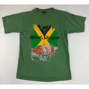 Red Stripe T-Shirt Mens XL Green Jamaican Lager Beer Graphic Tee Cool Since 1928